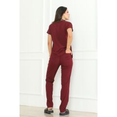 Bordo Scrubs Kadın