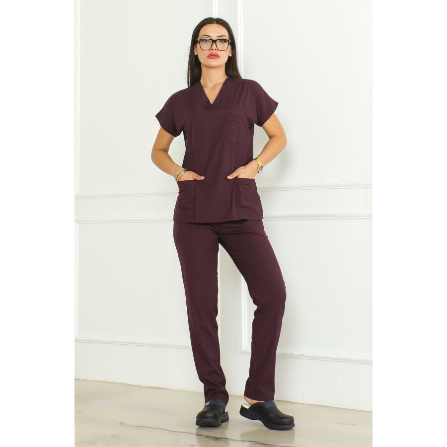 Mürdüm Scrubs Kadın