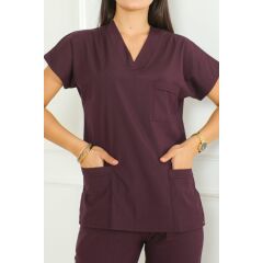 Mürdüm Scrubs Kadın