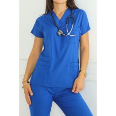 Saks Mavi Scrubs Kadın