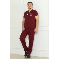 Bordo Scrubs Erkek