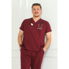 Bordo Scrubs Erkek